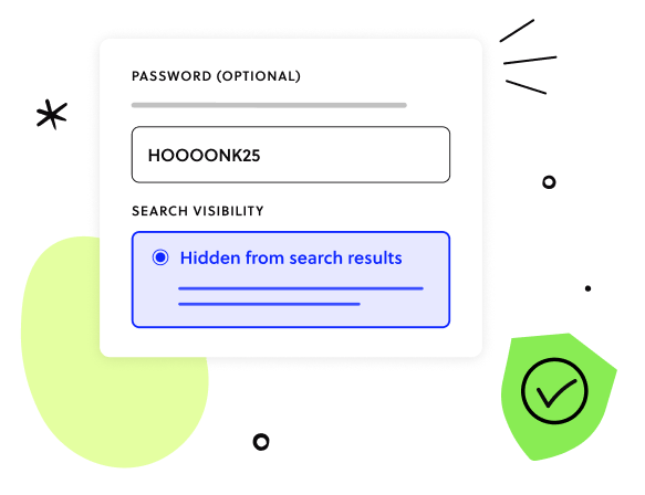 A screen asking for a password. The password field has "HOOOONK25" inputted.