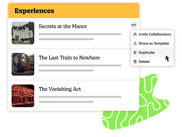 Button that allows you to duplicate a Goosechase Experience