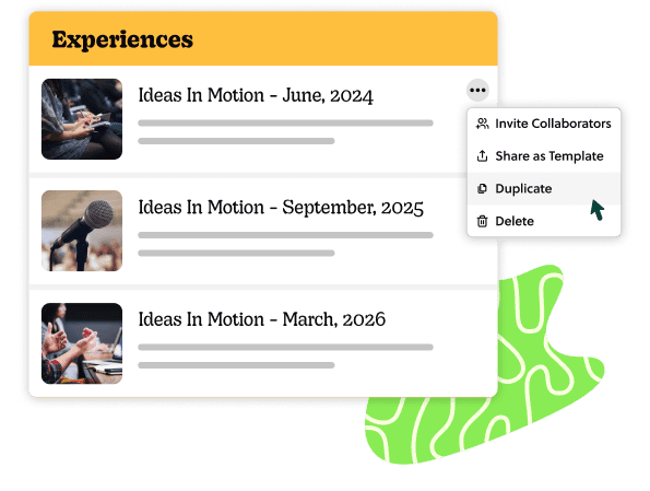 Button that allows you to duplicate a Goosechase Experience